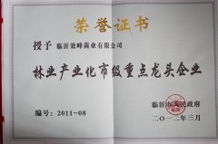林业产业化证书